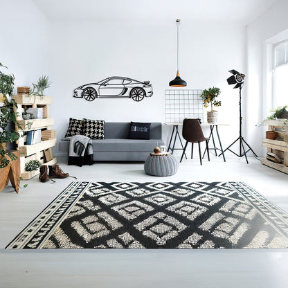 2020 Porsche Cayman GT4 Wall Art – Steel Silhouette with Spinning Wheels-KAFMEKA007 - AudiGear.com - Metal Car Wall Art
