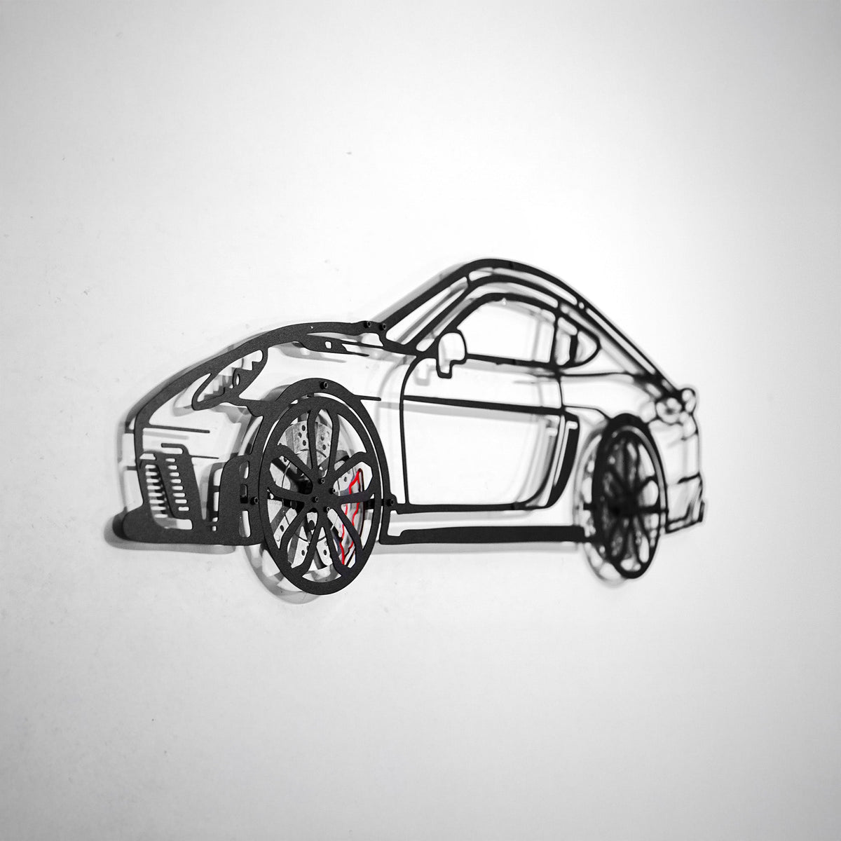 2022 Porsche Cayman 718 GT4 Wall Art – Steel Cut with Spinning Wheels-KAFMEKA008