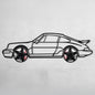 Classic Porsche 911 Wall Art – Retro Steel Silhouette with Spinning Wheels-KAFMEKA038