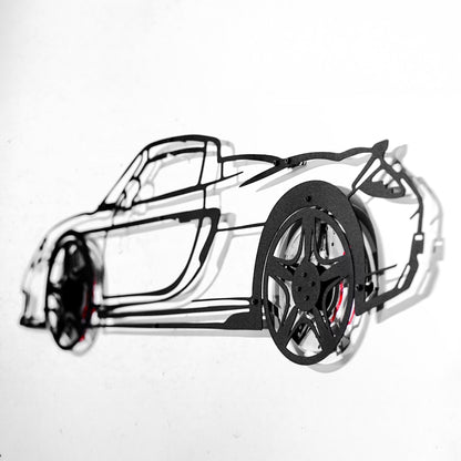 Porsche Carrera GT Wall Art – Supercar Steel Silhouette with Spinning Wheels-KAFMEKA039