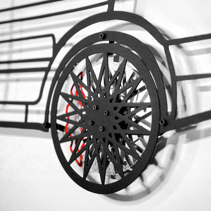 Volkswagen Golf Mk1 Wall Art – Classic Hot Hatch Steel Silhouette with Spinning Wheels-KAFMEKA046