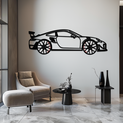 Porsche 911 GT2 Metal Wall Art – Rotating Wheel Motorsport Silhouette | Premium Gift for Car Enthusiasts ,KAFMEKA050