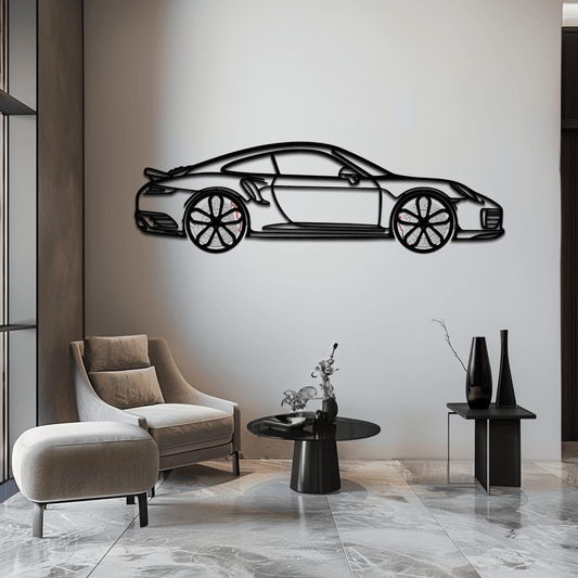 Porsche 911 Turbo S Silhouette Metal Wall Art – Rotating Wheel Automotive Decor Gift 🏎️🔥,KAFMEKA056 - AudiGear.com - Metal Car Wall Art
