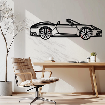 Porsche 911 (992) Convertible Silhouette Metal Wall Art – Rotating Wheel Luxury Car Decor Gift 🌟🏎️,KAFMEKA057