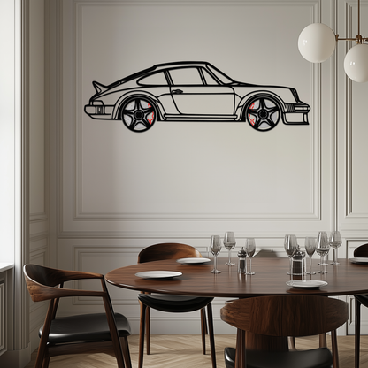 PORSCHE 911 SC Metal Wall Art – Classic Silhouette with Rotating Wheels 🚗✨KAFMEKA060