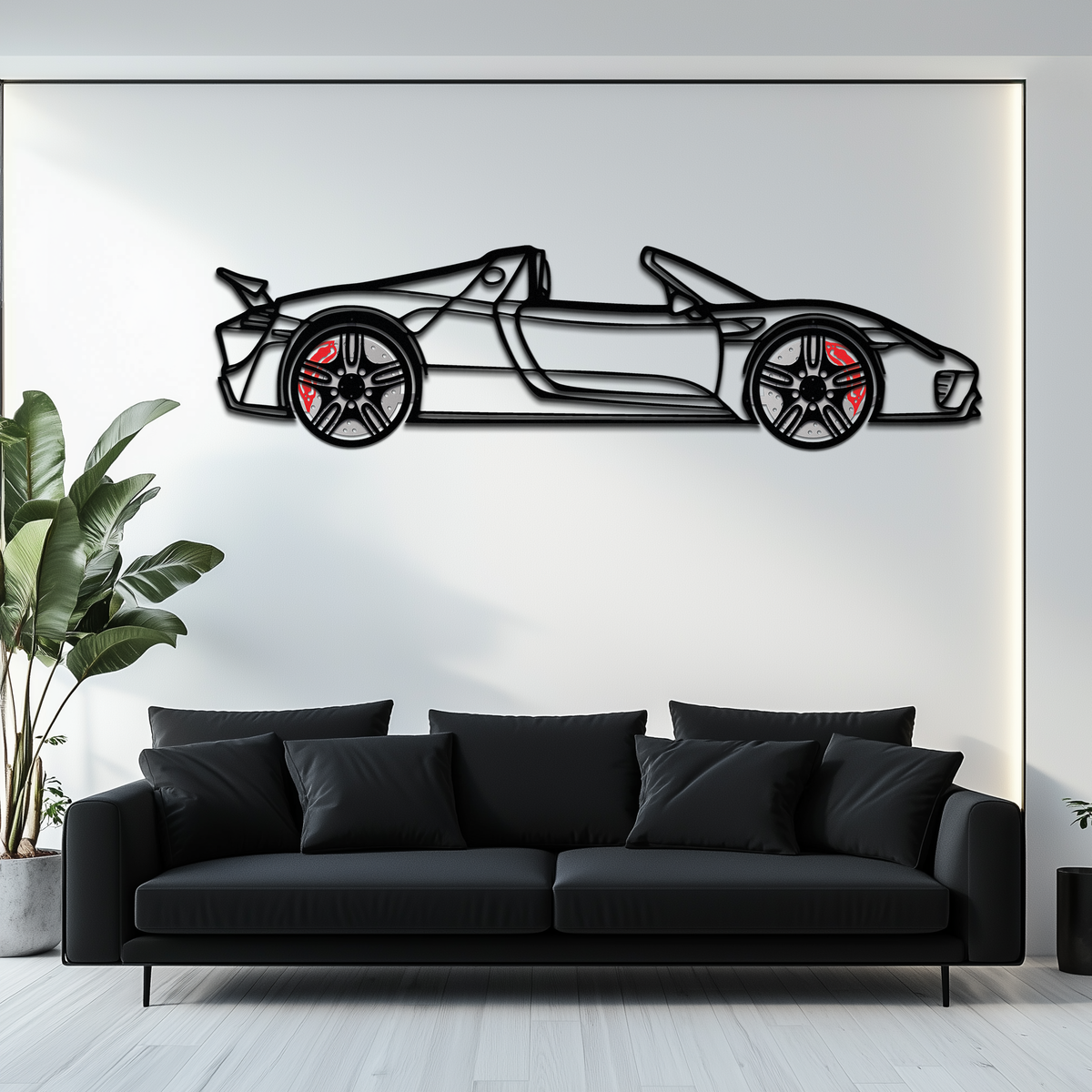 Porsche 918 Spyder Silhouette Metal Wall Art – Hybrid Hypercar Decor with Rotating Wheels ⚡🏁,KAFMEKA061