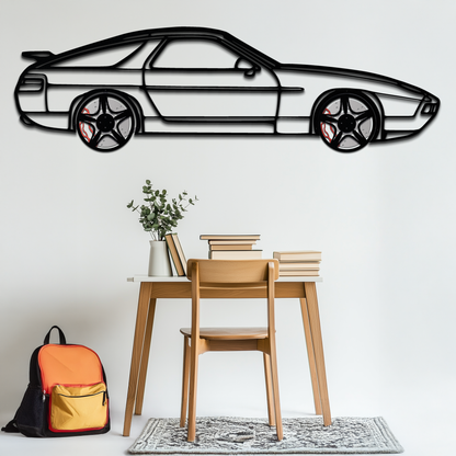 Porsche 928 GTS Silhouette Metal Wall Art – Classic Grand Tourer Decor with Rotating Wheels-KAFMEKA062