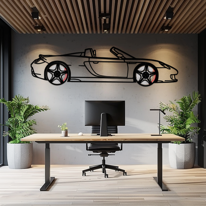 Porsche Carrera GT Silhouette Metal Wall Art – Supercar Icon Decor with Rotating Wheels-KAFMEKA063