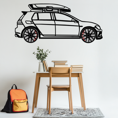 Volkswagen Golf R Spectrum Metal Wall Art – Rotating Wheels Car Silhouette Wall Decor, Unique Gift for Car Lovers-KAFMEKA090
