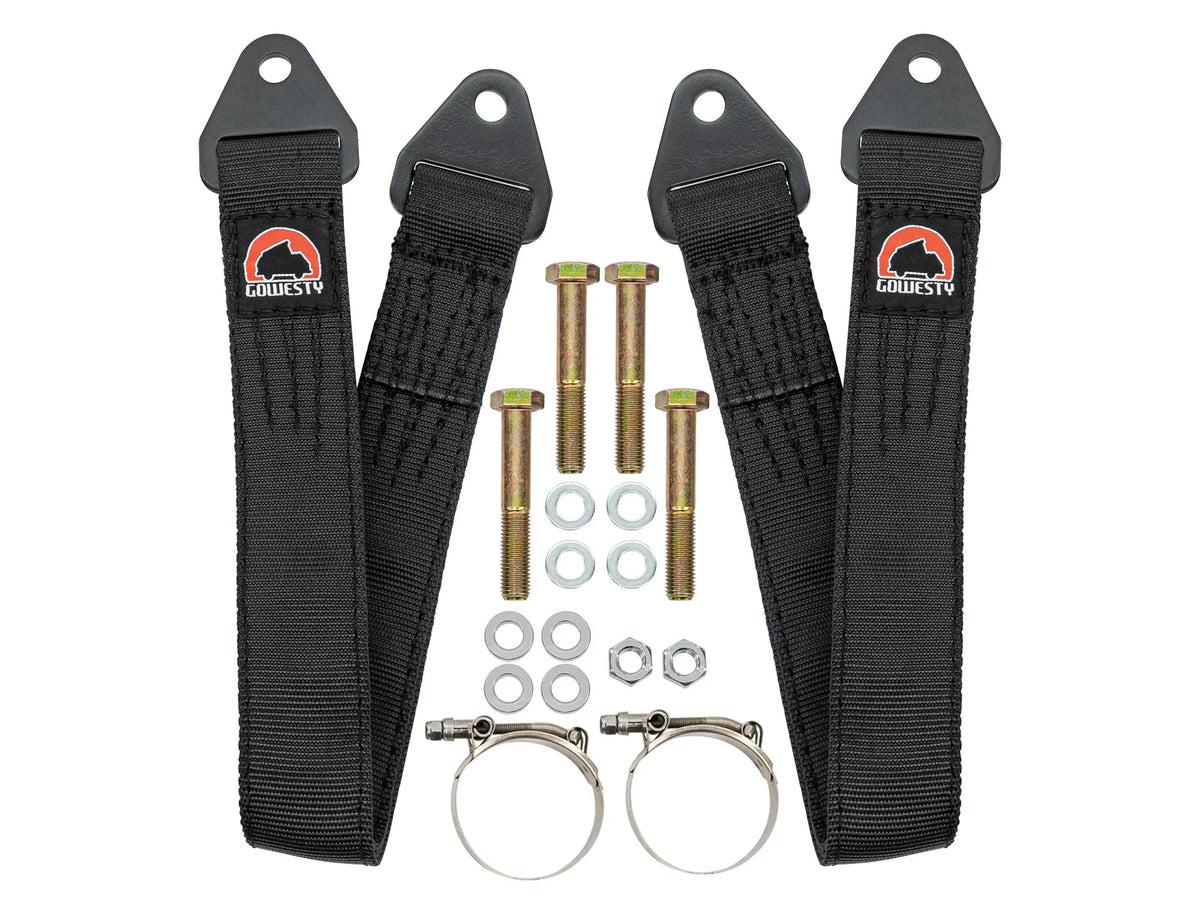 GoWesty rear suspension limit strap set for 2WD Vanagon, 23-inch length, durable suspension component for vehicle stability.