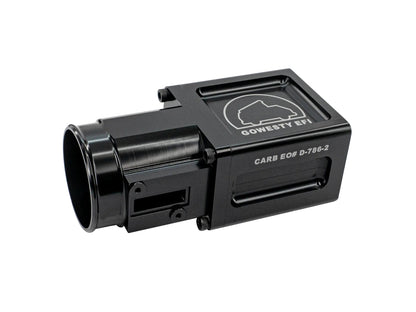 GoWesty MAF Sensor housing for air intake system, showing the durable plastic component with mounting points and sensor connection area.