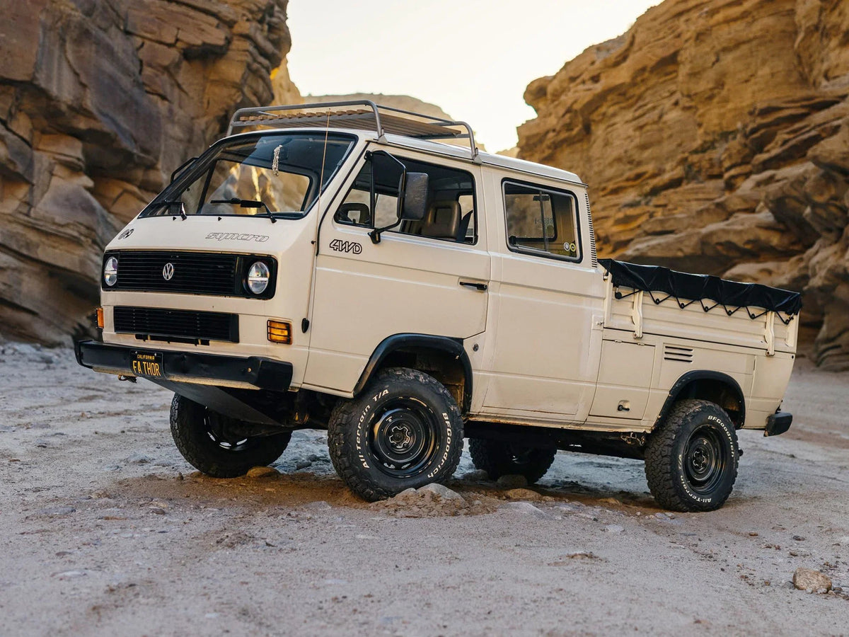 16-inch Mobelwagen Interceptor alloy wheel by GoWesty for Bus and Vanagon models, featuring a sleek, modern design.