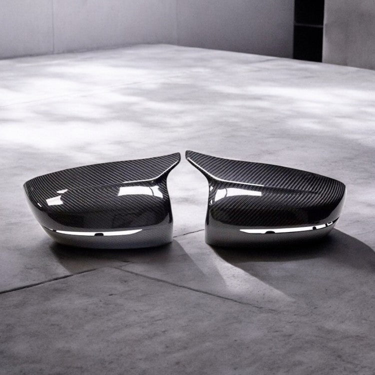 BMW G20 G22 G30 G14 G15 M Style carbon fiber mirror caps by Palenon Performance on BMW mirror cover.