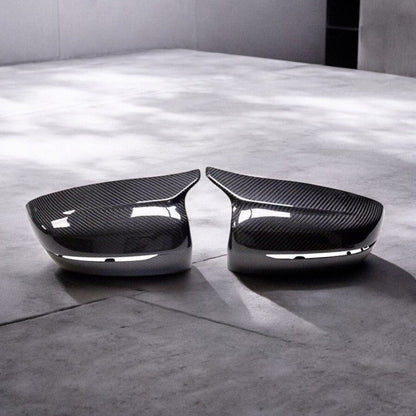 BMW G20 G22 G30 G14 G15 M Style carbon fiber mirror caps by Palenon Performance on BMW mirror cover.