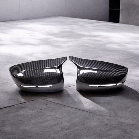 BMW G20 G22 G30 G14 G15 M Style carbon fiber mirror caps by Palenon Performance on BMW mirror cover.