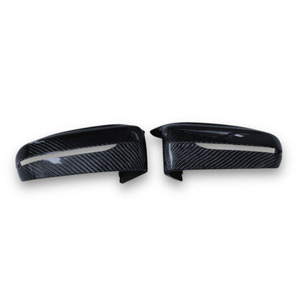 BMW G20 G22 G30 G14 G15 M Style carbon fiber mirror caps by Palenon Performance, showcasing sleek, lightweight mirror covers.