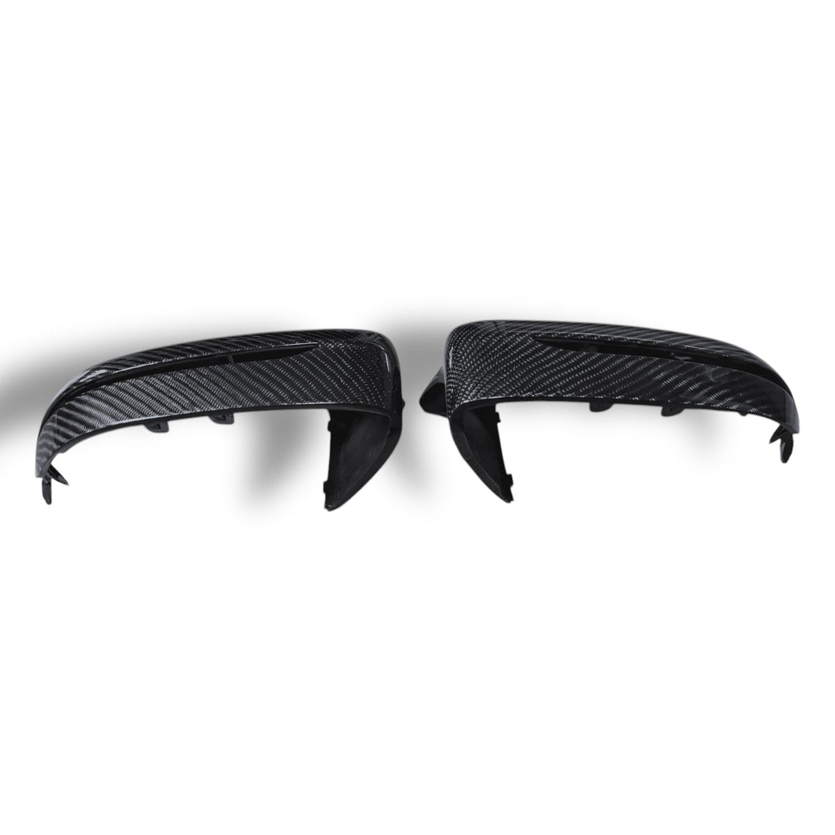 BMW G20 G22 G30 G14 G15 M Style carbon fiber mirror caps by Palenon Performance, showing sleek, glossy mirror cover replacements.