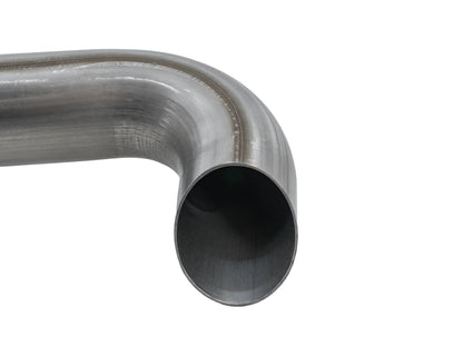 GoWesty stainless muffler and saddle bundle for Vanagon sport exhaust system, showing polished metal components and mounting parts.