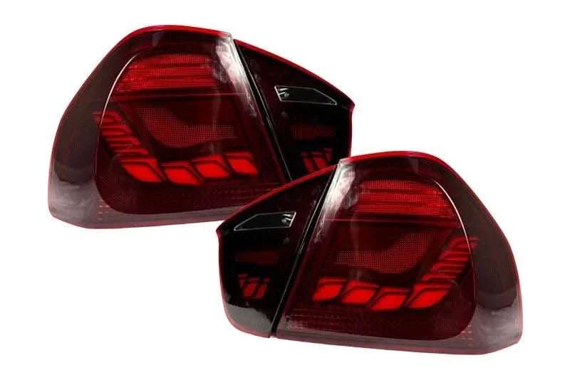 K2 Industries BMW 3 Series E90 M3 GTS OLED tail lights for 2006-2011, showing sleek, modern automotive lighting design.