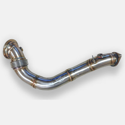 Palenon Performance N54 racing downpipe for BMW 1M, 135i, 335i, 335is, and 335xi models, shown in the image.