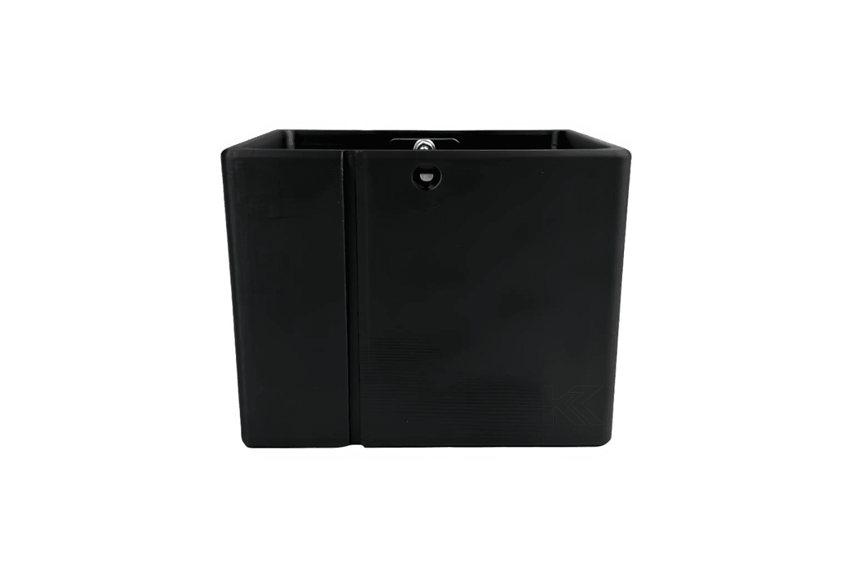 Black 3D printed plastic oil holder for BMW E36 Coupe, Sedan, Compact Series 3 models from 1991-2000 by K2 Industries.