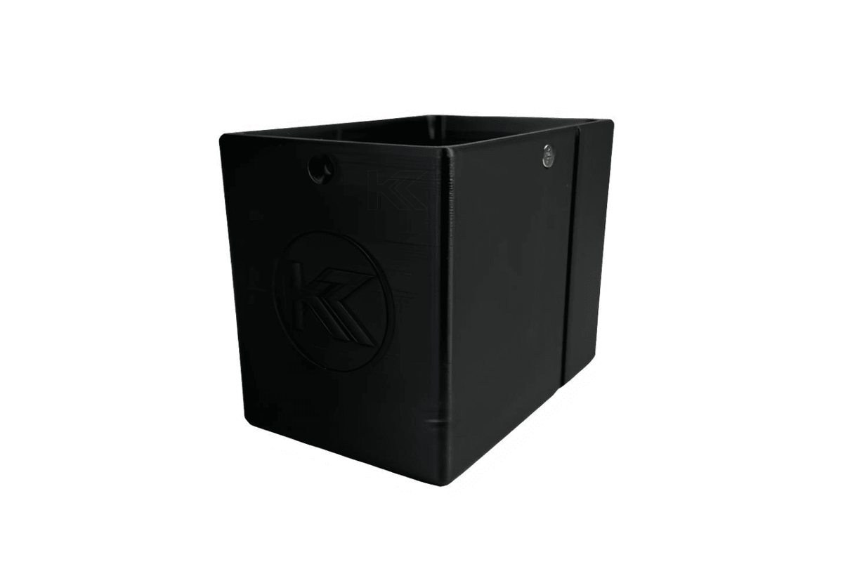 Black 3D printed plastic oil holder for BMW E36 Coupe, Sedan, Compact Series 3 from 1991-2000 by K2 Industries.