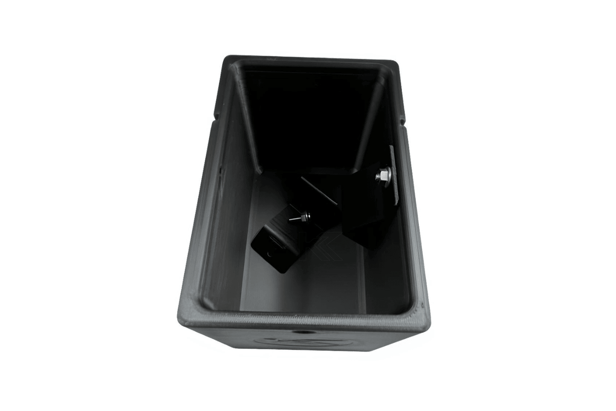 Black 3D printed plastic oil holder for BMW E36 Coupe, Sedan, and Compact Series 3 from 1991-2000, by K2 Industries