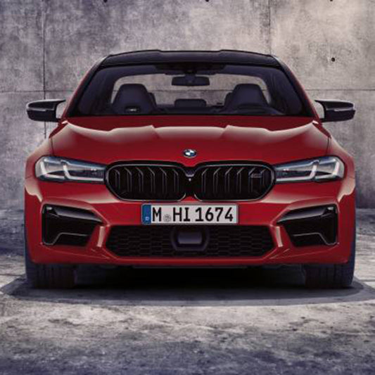 Double slat ABS front grille for BMW F90 M5 and G30 540i/M550i by Palenon Performance, featuring a carbon fiber finish.