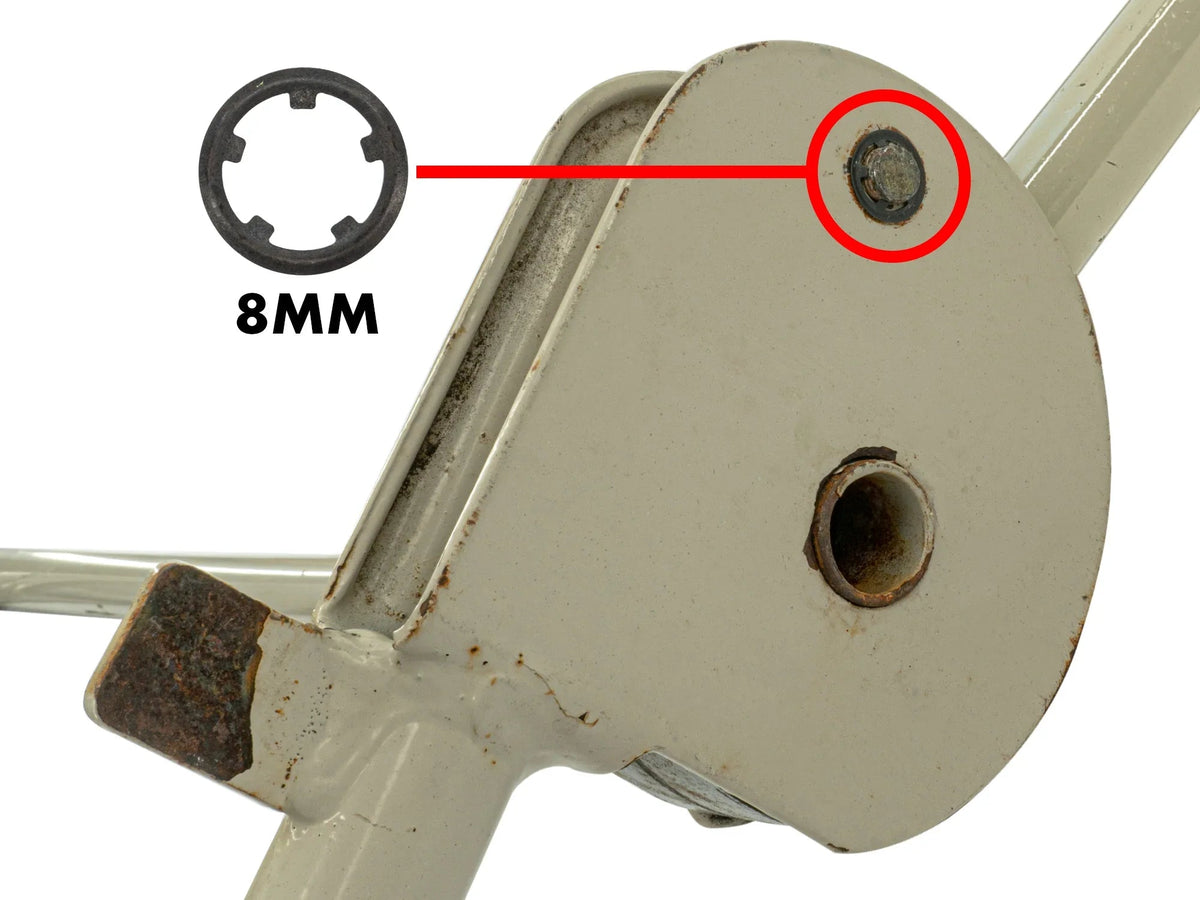 GoWesty retention clip set for Vanagon pop-top lifting mechanism, showing installed clips on the vehicle's roof.