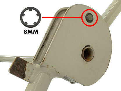 GoWesty retention clip set for Vanagon pop-top lifting mechanism, showing installed clips on the vehicle's roof.