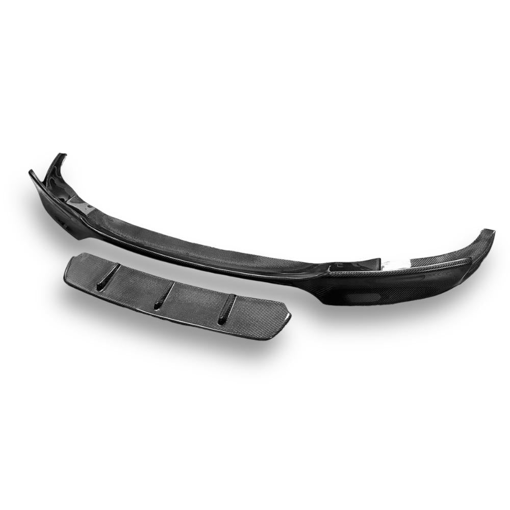 BMW F10 M5 V Sports Style carbon fiber front lip, Palenon Performance BMW front lip for enhanced sporty look and aerodynamics.