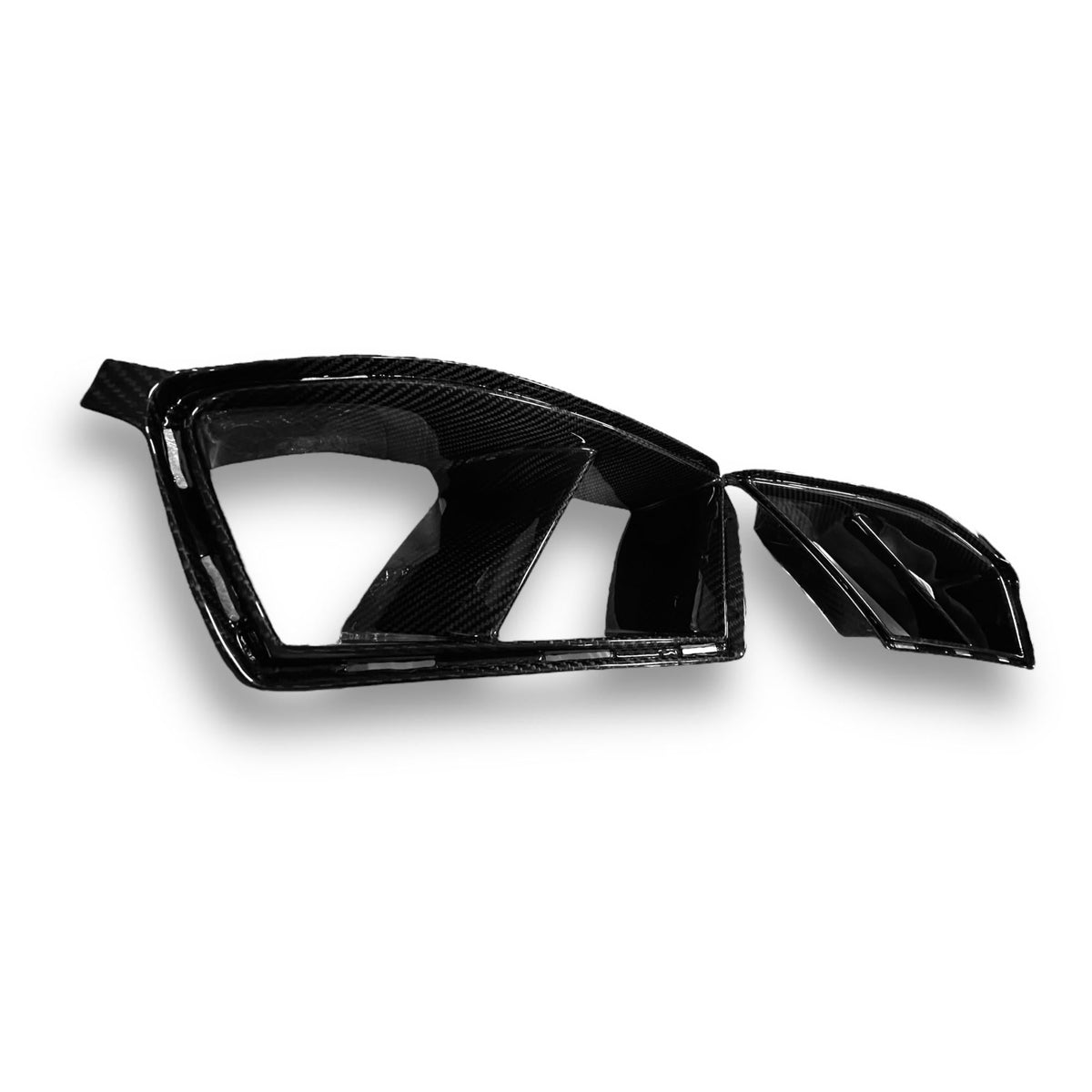 Carbon fiber front bumper vents for BMW G80 M3, G82 M4, G83 M4 by Palenon Performance on a vehicle.
