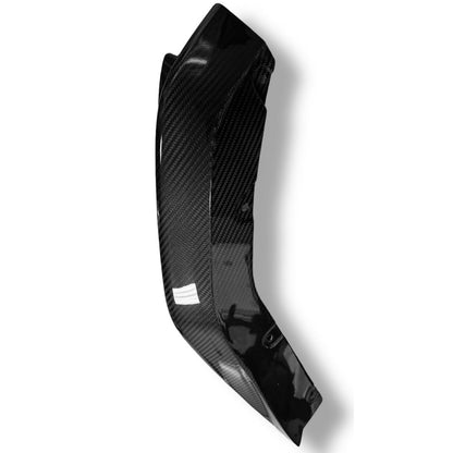 BMW G80 M3 and G82 M4 carbon fiber rear canard splitter flaps by Palenon Performance, shown on a sleek sports car.