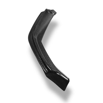 Carbon fiber front lip for BMW G20 330i and M340i, made by Palenon Performance, mounted on front bumper of vehicle.