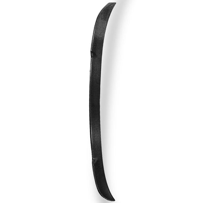 Carbon fiber BMW G20 and G80 M3 CS style rear trunk spoiler by Palenon Performance, showing sleek aerodynamic design and finish.