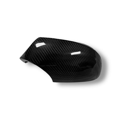 Carbon fiber M style mirror caps for BMW E92/E93 328i, 335i, 335is by Palenon Performance, featuring sleek black finish.