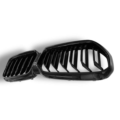 Double slat ABS front grille for BMW F90 M5 and G30 540i M550i, carbon fiber style by Palenon Performance.