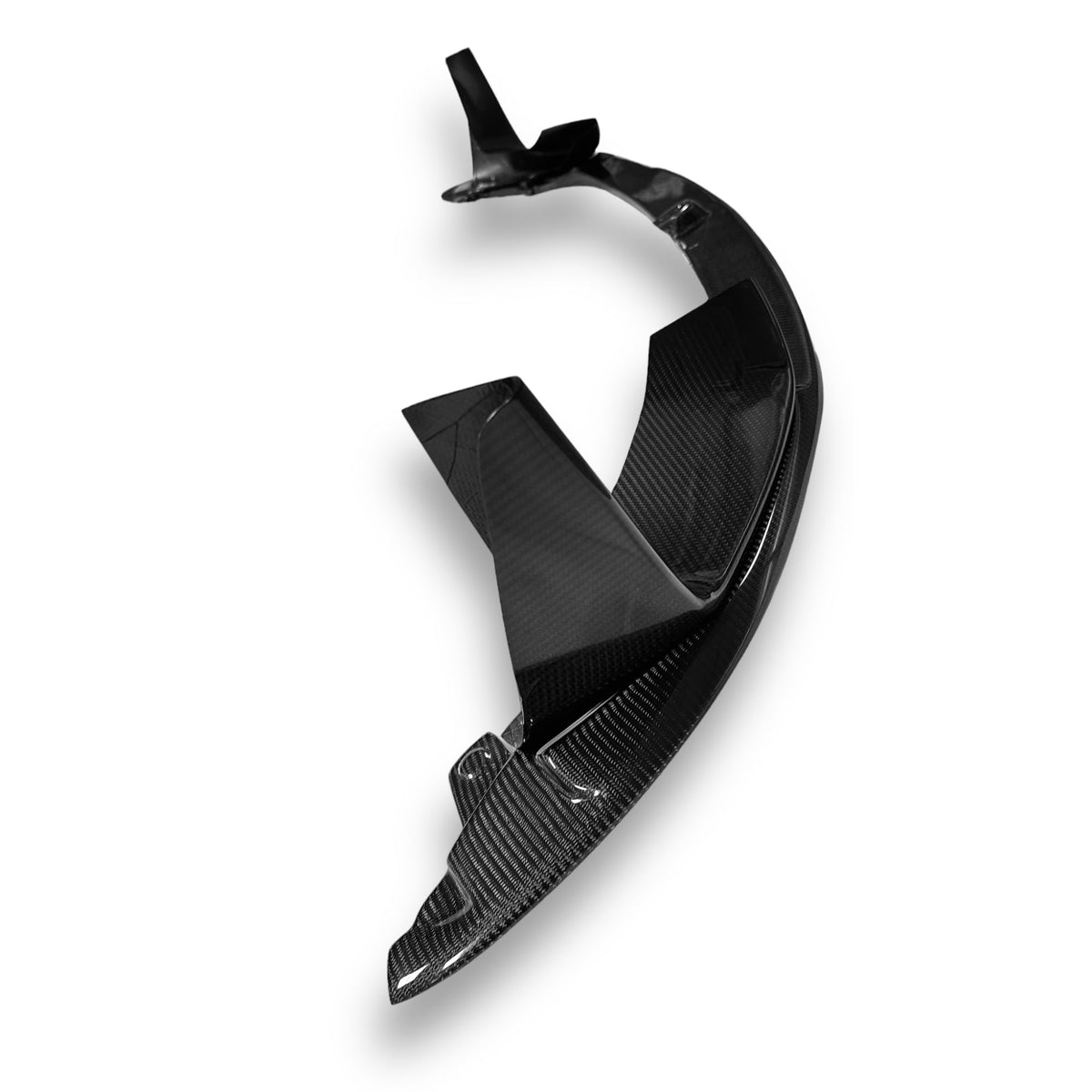 Carbon fiber front lip for BMW F80 M3 and F82 M4 by Palenon Performance, showcasing sleek, aerodynamic design.