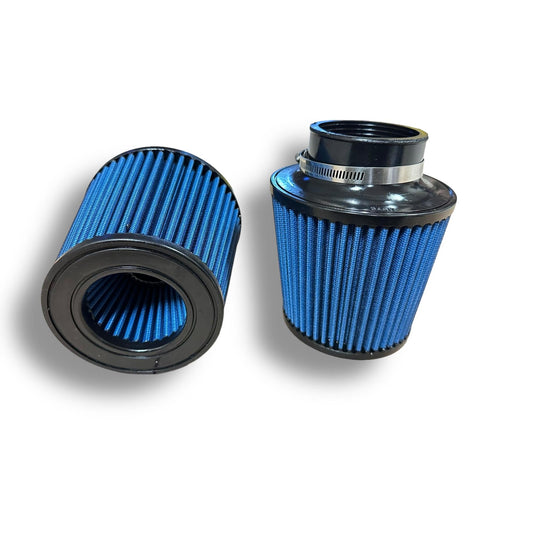 Black Palenon Performance S58 front mount air intake installed in a 2021+ BMW G80 M3 and G82 M4 engine bay.