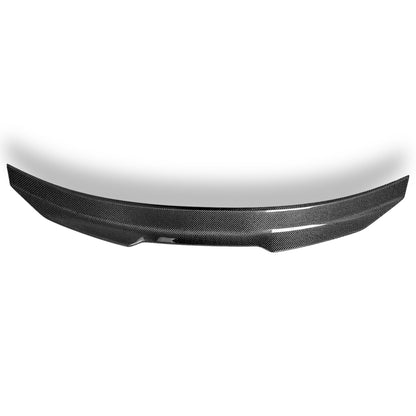 BMW G22 G82 M4 carbon fiber trunk spoiler by Palenon Performance, showcasing sleek, aerodynamic design on a sports car.
