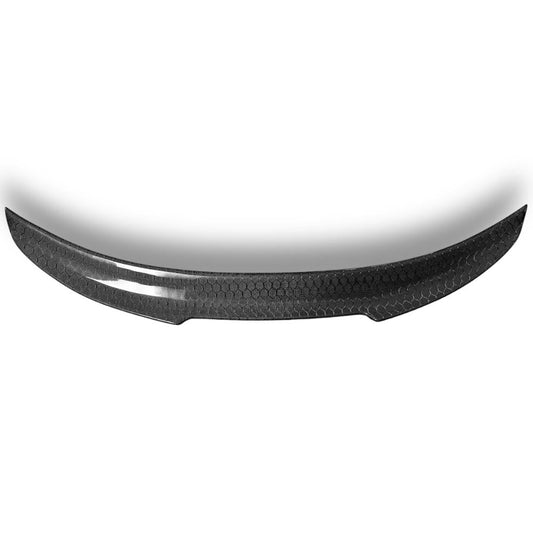 BMW E87 and E82 PSM trunk spoiler in honeycomb carbon finish, lightweight CF trunk spoiler by Palenon Performance.