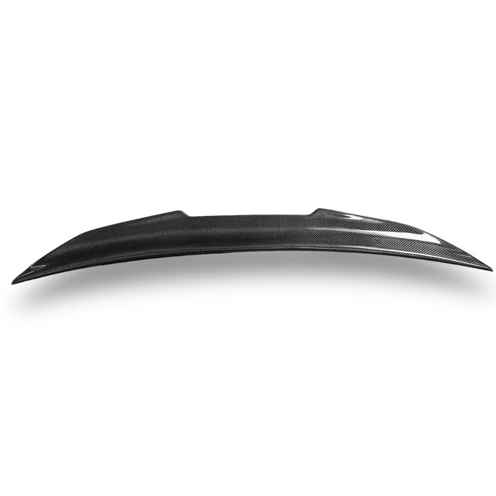 BMW E90 PSM trunk spoiler in carbon fiber, designed for 325i, 328i, and 335i models, by Palenon Performance.
