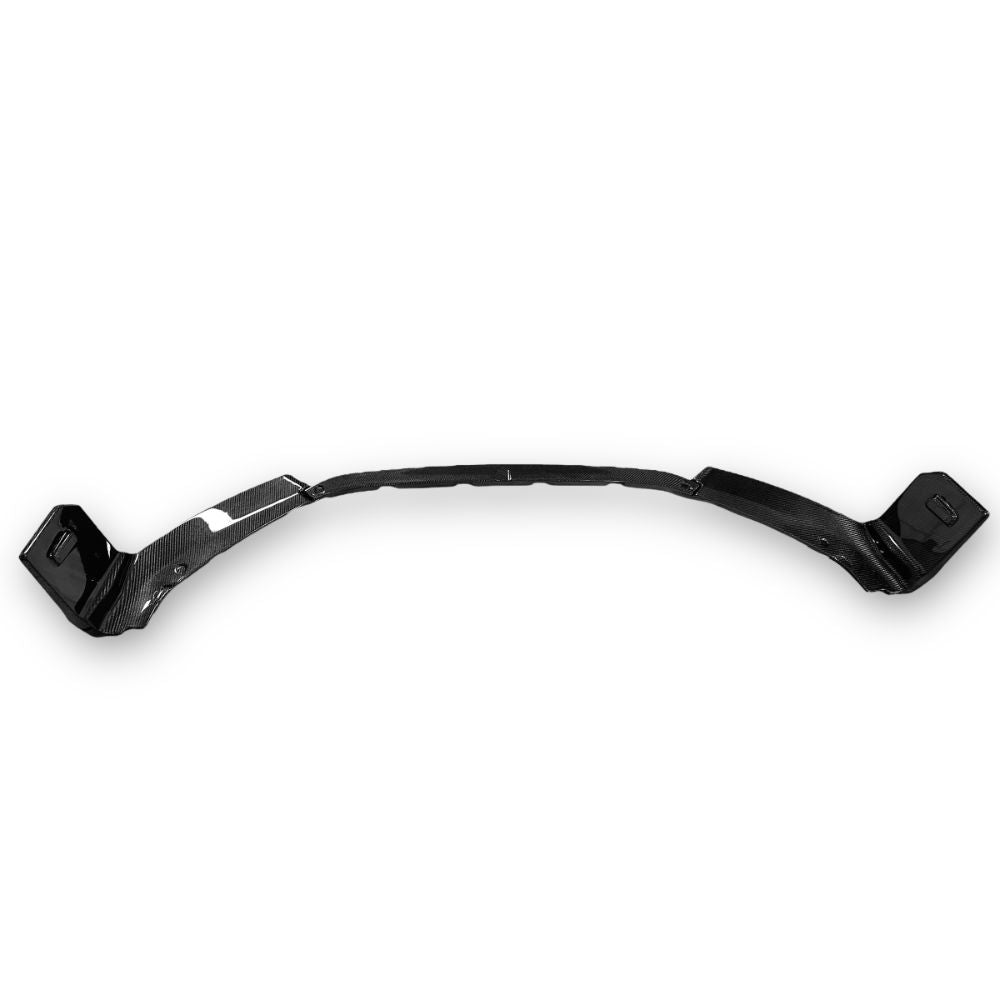 Carbon fiber M Style front lip for BMW M2 G87 by Palenon Performance, showing its sleek, aerodynamic design on a white background.