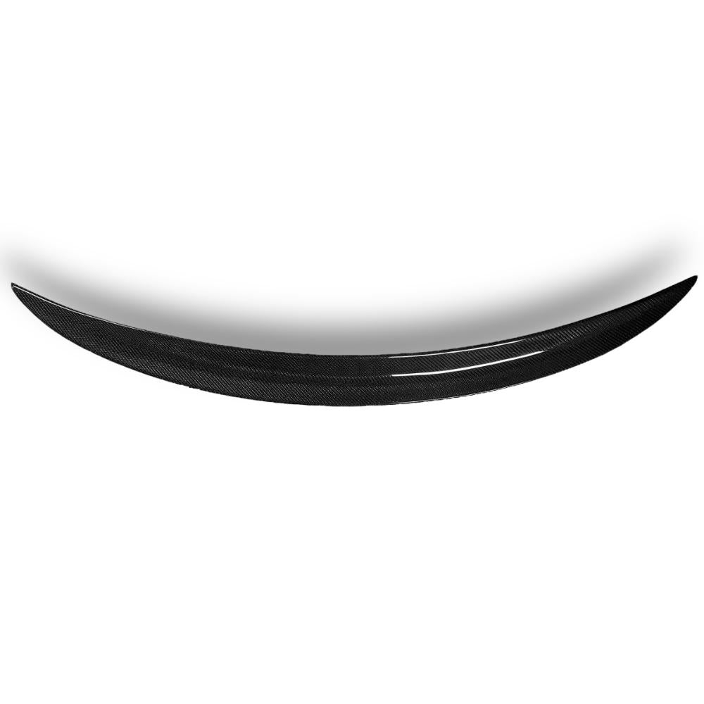 Carbon fiber BMW F87 M2 and F22 MP style trunk spoiler by Palenon Performance, showing sleek aerodynamic design on the vehicle.