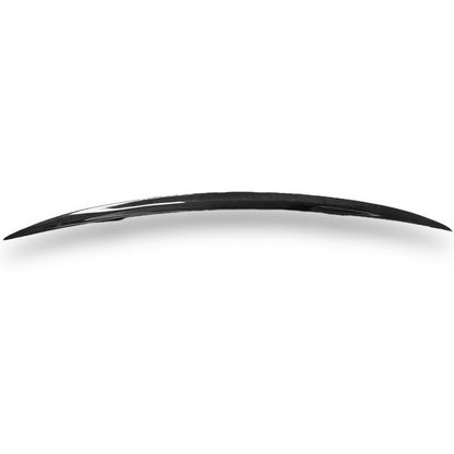 Carbon fiber BMW F87 M2 and F22 MP style trunk spoiler by Palenon Performance, showing sleek aerodynamic design on car trunk