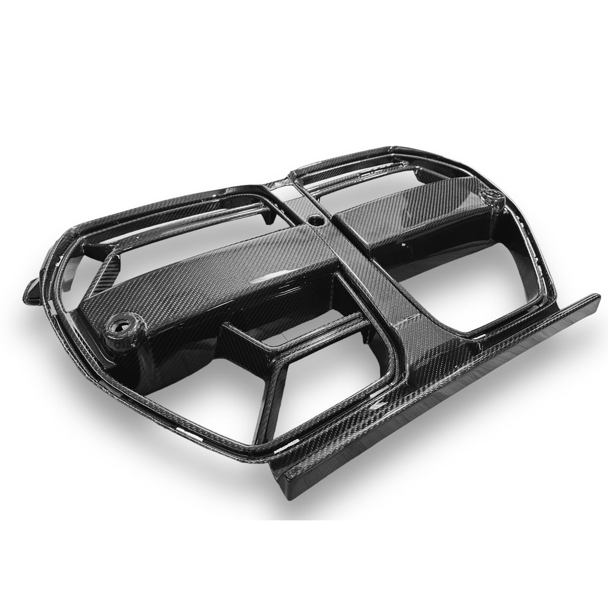 Carbon fiber kidney grille for BMW G80 M3 and G82/G83 M4, CSL style, by Palenon Performance, shown on a vehicle.