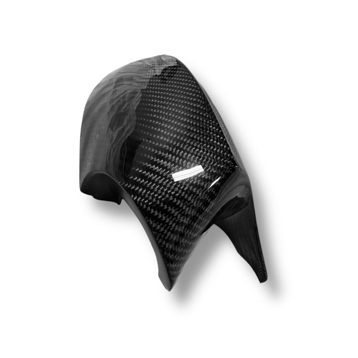 Carbon fiber M style mirror caps for BMW E92/E93 328i, 335i, 335is, showing sleek, glossy CF covers on vehicle mirrors