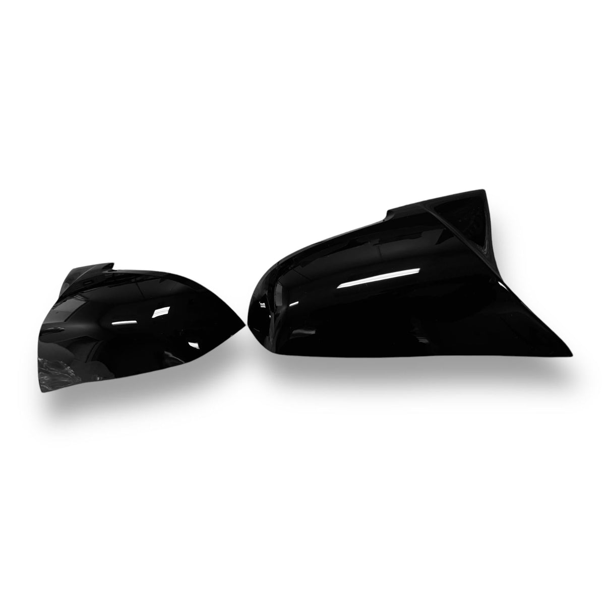 High gloss black ABS BMW mirror cover for F2X, F3X, F87 M2, and E84 X1 models by Palenon Performance.