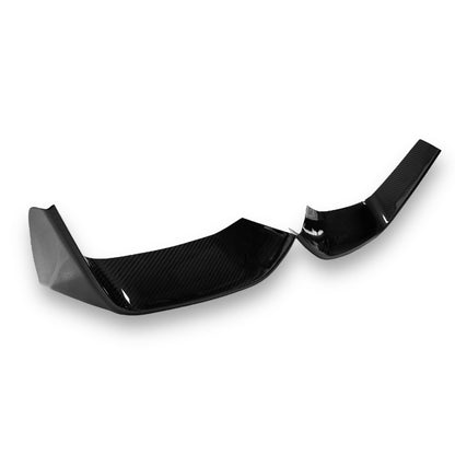 Carbon fiber front lip for BMW F80 M3 and F82 M4, F83 M4 by Palenon Performance, showcasing sleek, aerodynamic design.