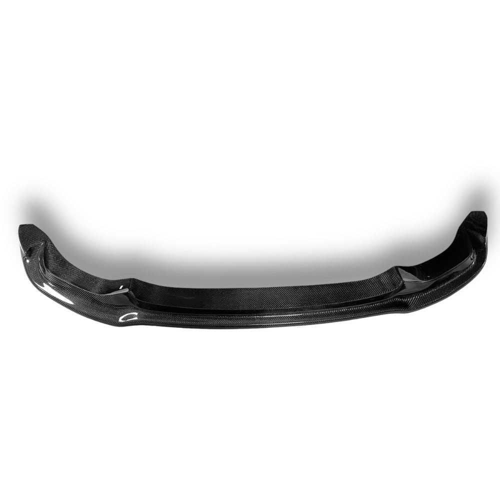 Carbon fiber Vorsteiner front lip for BMW F80 M3 and F82/F83 M4, showcasing sleek aerodynamic design and high-quality material.